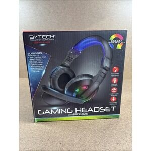 BYTECH Gaming Headset with Backlight 3.5MM Adjustable Volume & Headband NEW!